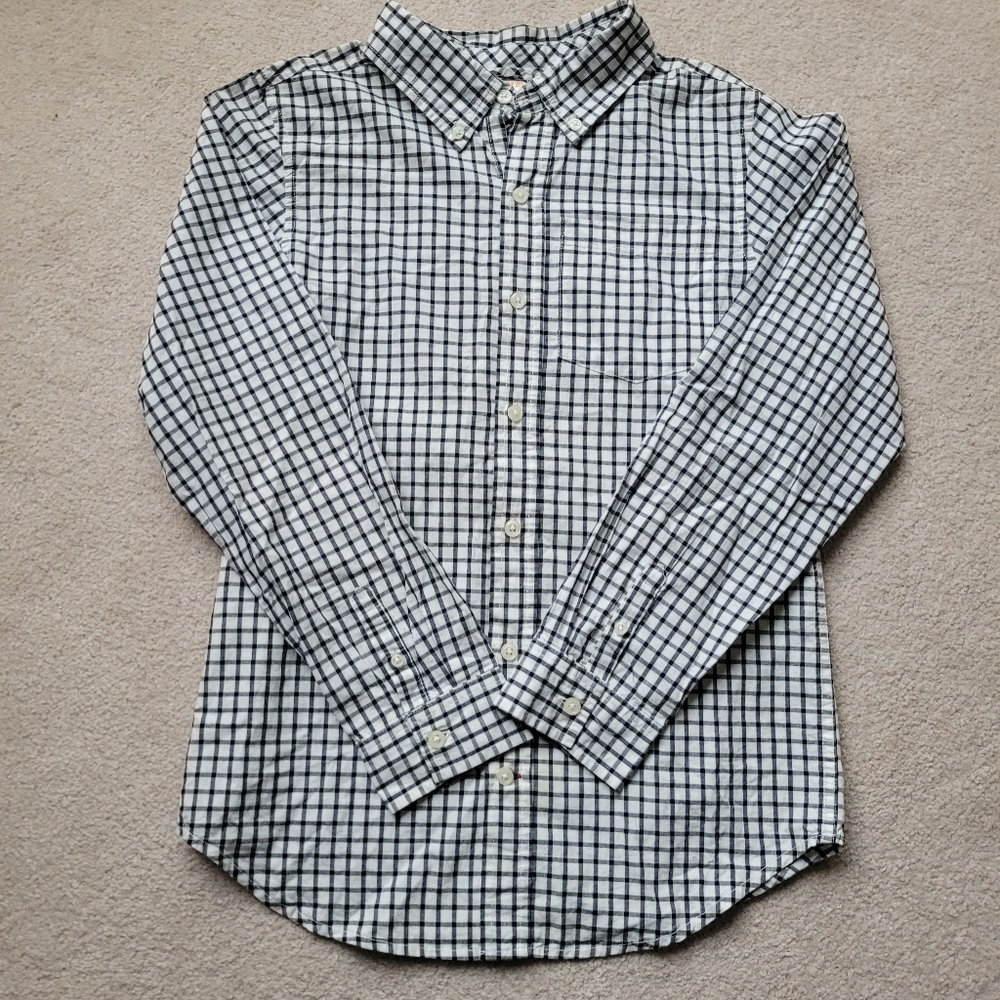 Gymboree Boy's Black and White Checkered Shirt - Size 10 -12